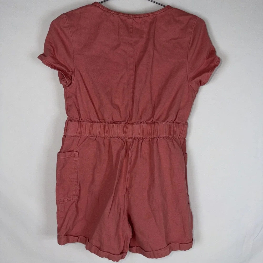 Old Navy Girls Pink Romper Size 5T Short Sleeve Tie Waist Outfit